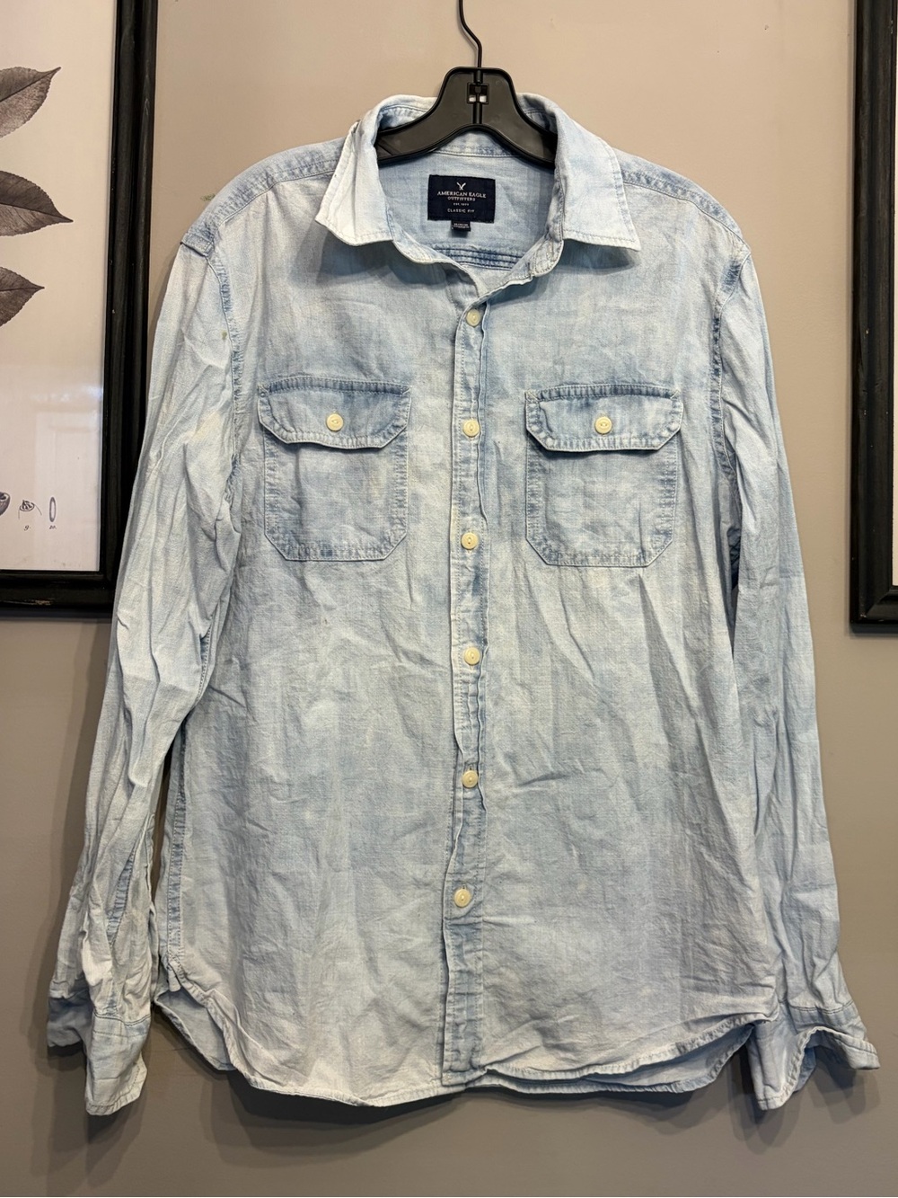 AE Denim Button Up Shirt Size M